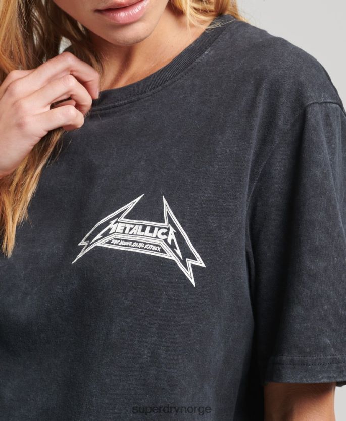 Superdry svart klær 86P46D2799 metallica band-t-skjorte i begrenset opplag kvinner