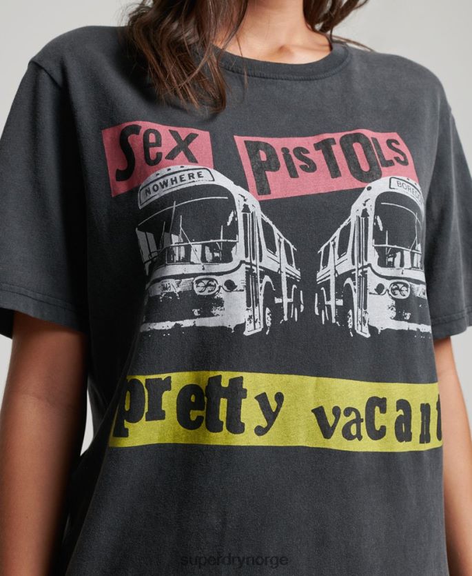 Superdry svart klær 86P46D2832 sex pistols limited edition band t-skjorte kvinner