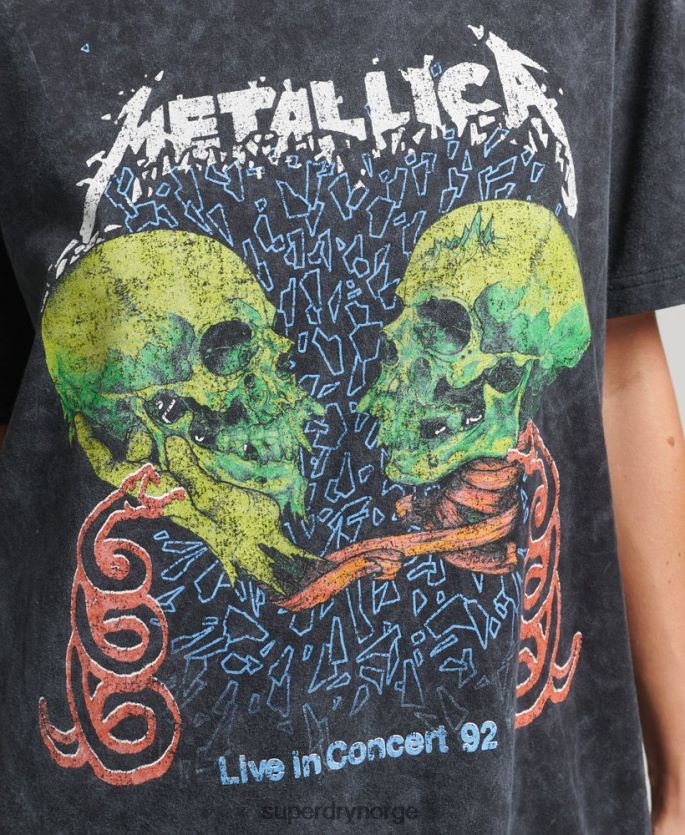 Superdry svart klær 86P46D2855 metallica band-t-skjorte i begrenset opplag kvinner