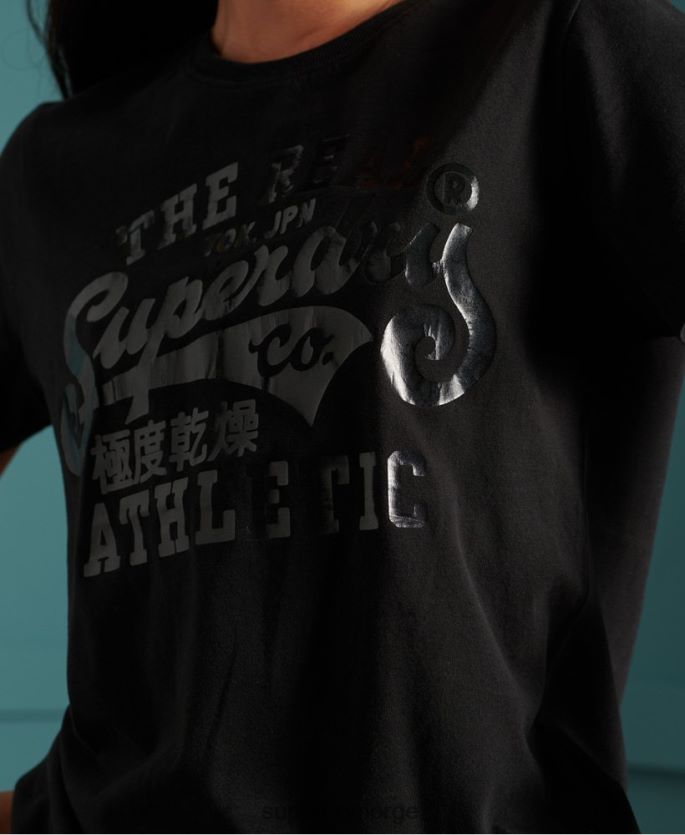 Superdry svart klær 86P46D2862 svart ut t-skjorte kvinner