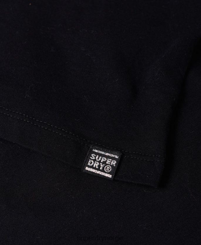 Superdry svart klær 86P46D2866 boksy t-skjorte med vintage logoermer kvinner