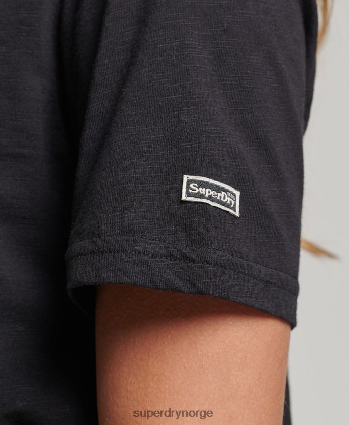 Superdry svart klær 86P46D6185 utsmykket grafisk logo t-skjorte kvinner