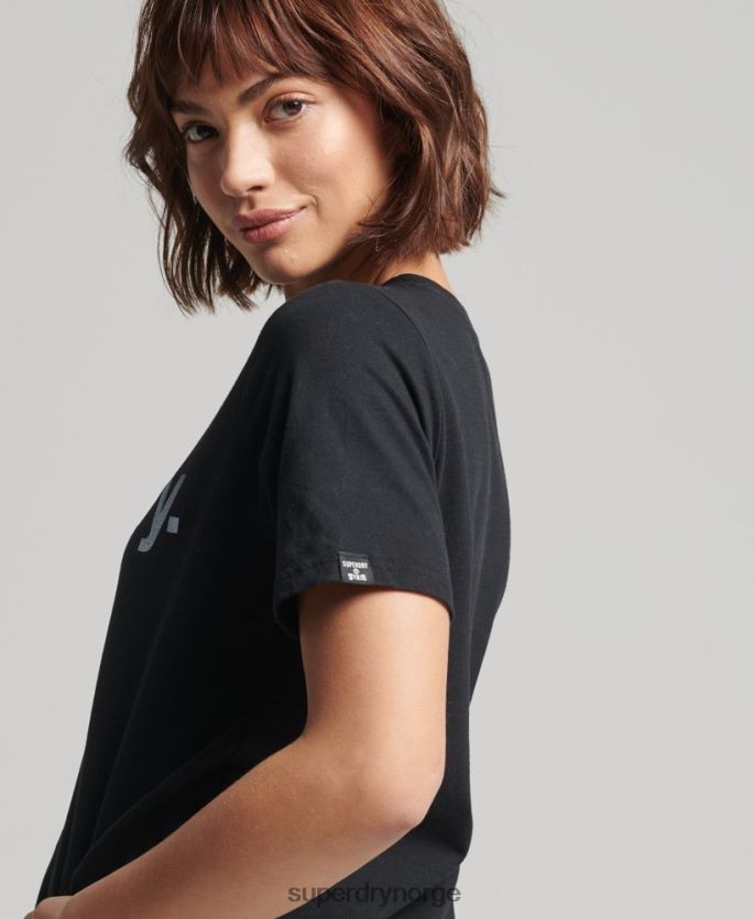 Superdry svart klær 86P46D6211 t-skjorte med kjernelogo kvinner