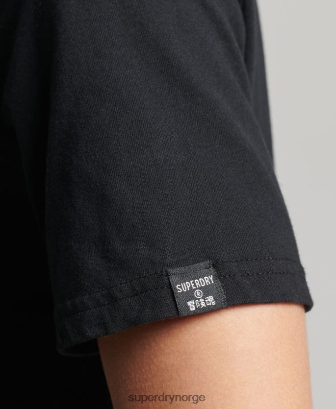 Superdry svart klær 86P46D6211 t-skjorte med kjernelogo kvinner