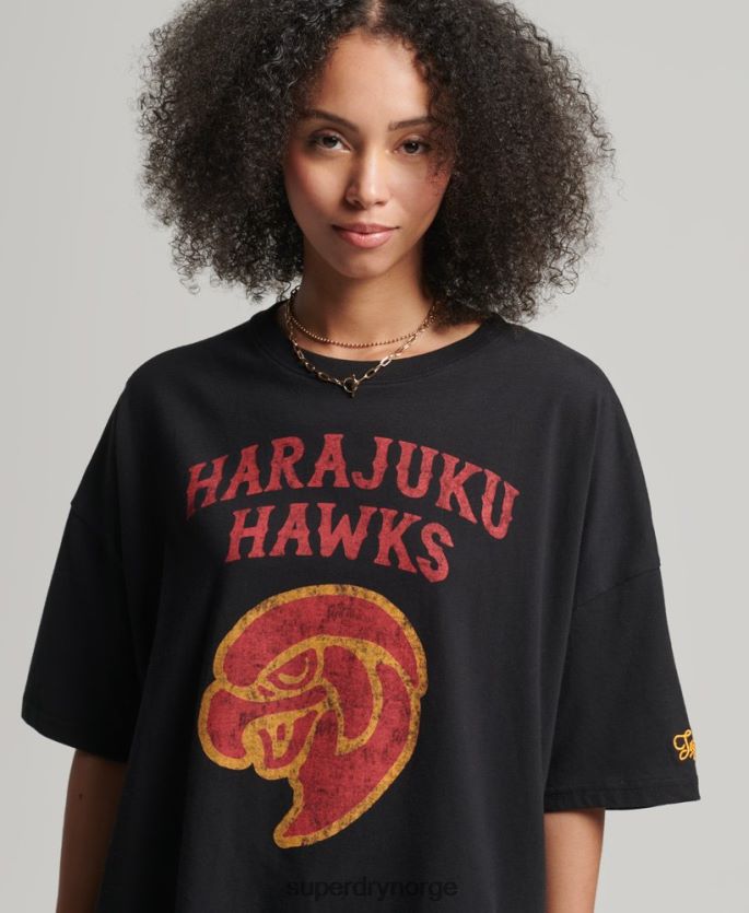 Superdry svart klær 86P46D6217 vintage collegiate t-skjorte kvinner