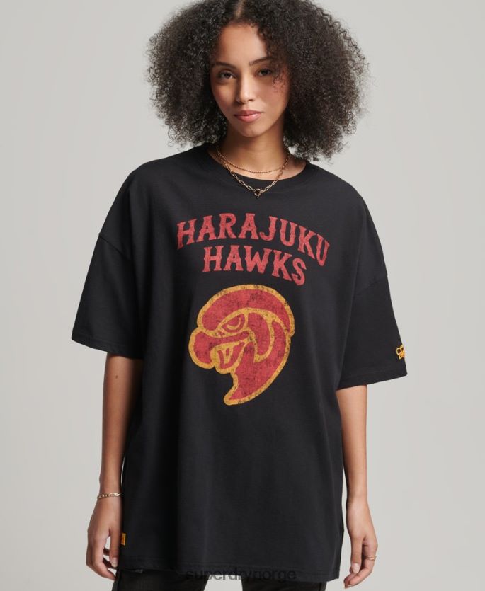 Superdry svart klær 86P46D6217 vintage collegiate t-skjorte kvinner