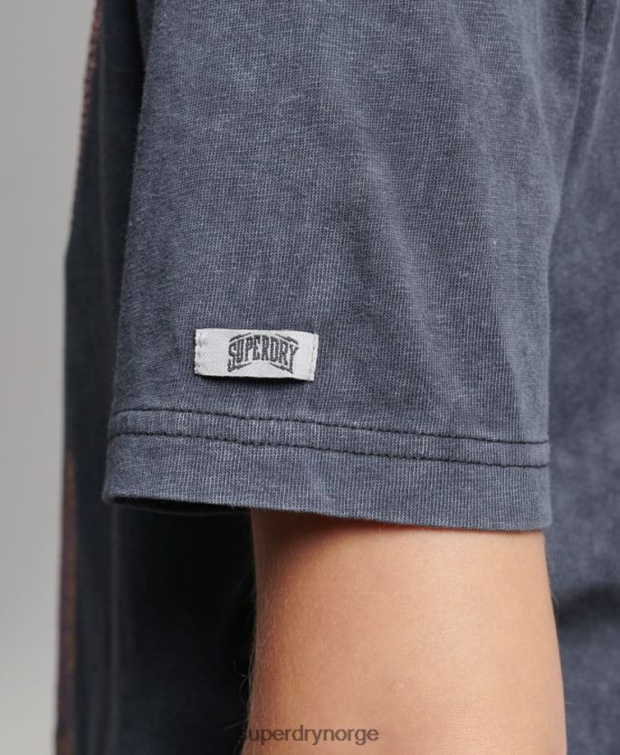 Superdry svart klær 86P46D6248 merkevare metall t-skjorte kvinner