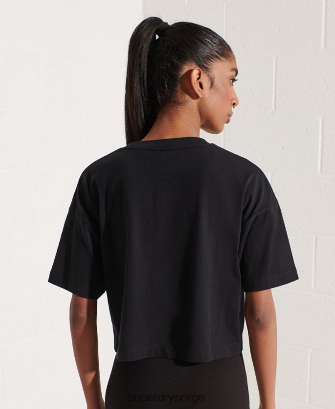 Superdry svart klær 86P46D6259 varsity arch boxy t-skjorte kvinner
