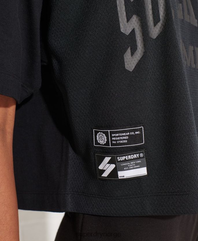 Superdry svart klær 86P46D6259 varsity arch boxy t-skjorte kvinner