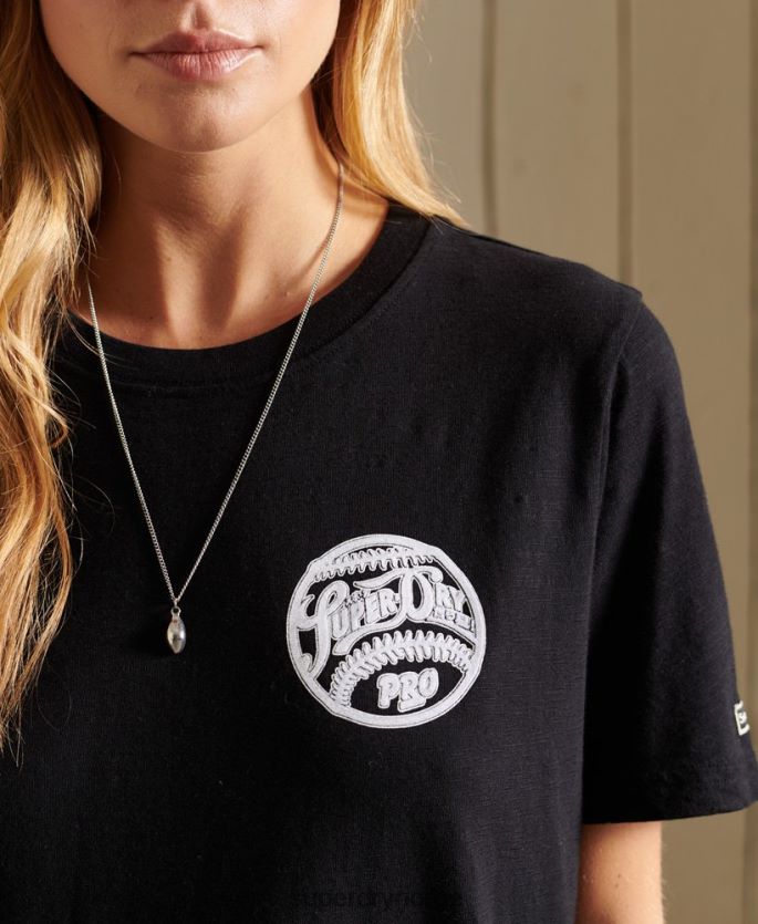 Superdry svart klær 86P46D6274 svart ut t-skjorte kvinner