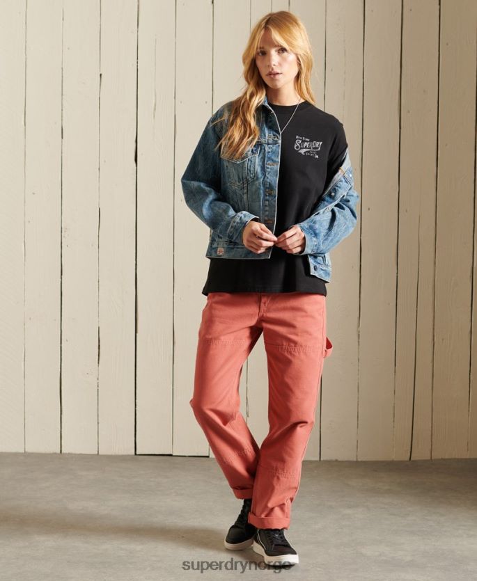 Superdry svart klær 86P46D6275 t-skjorte i folie i skriptstil kvinner