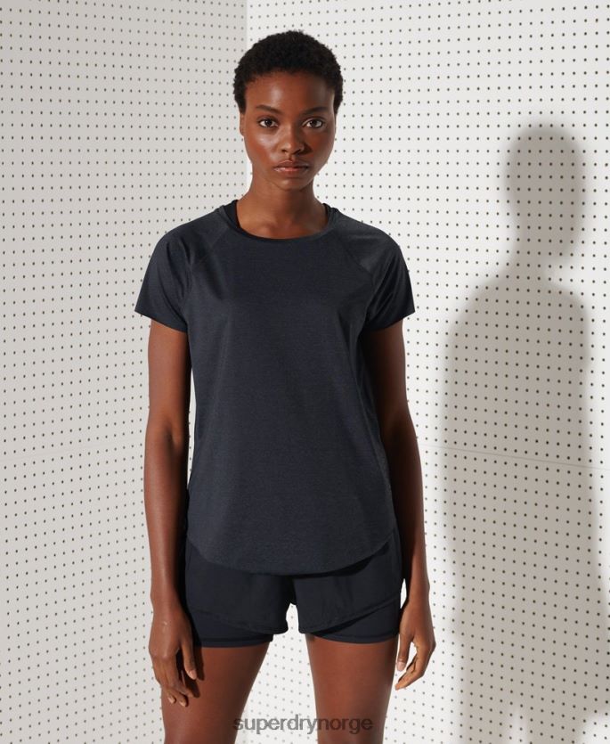Superdry svart klær 86P46D6357 løpefri t-skjorte kvinner