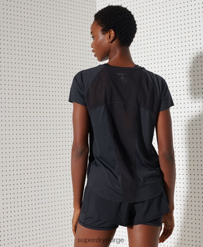 Superdry svart klær 86P46D6357 løpefri t-skjorte kvinner