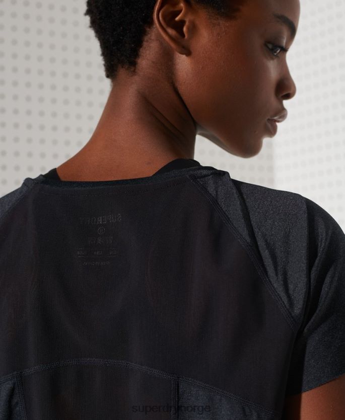 Superdry svart klær 86P46D6357 løpefri t-skjorte kvinner