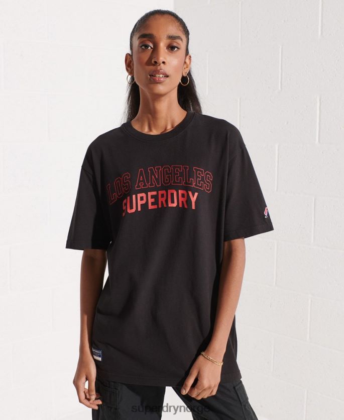 Superdry svart klær 86P46D6741 city ​​college t-skjorte kvinner