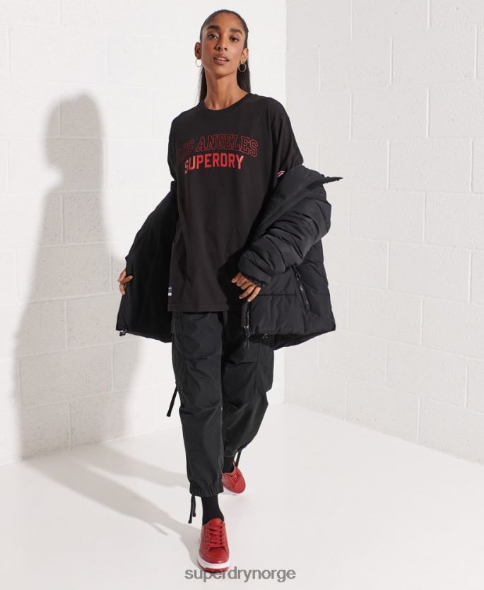 Superdry svart klær 86P46D6741 city ​​college t-skjorte kvinner