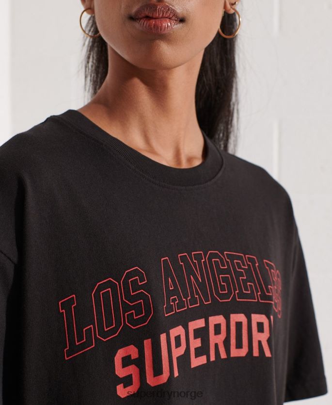 Superdry svart klær 86P46D6741 city ​​college t-skjorte kvinner