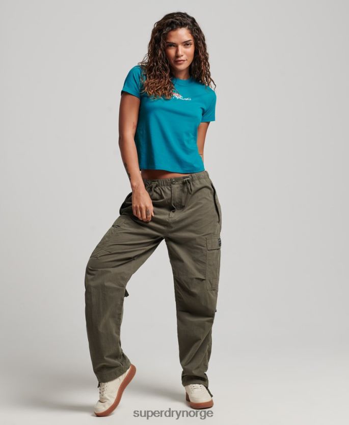 Superdry turkis klær 86P46D2721 grafisk 90-talls t-skjorte kvinner