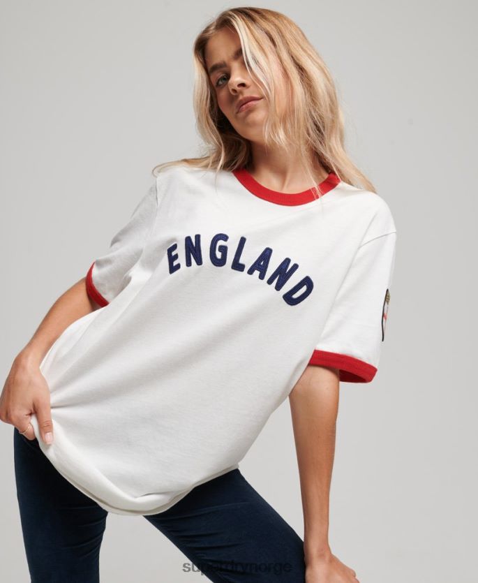 Superdry x Ringspun hvit klær 86P46D2745 fotball england t-skjorte kvinner
