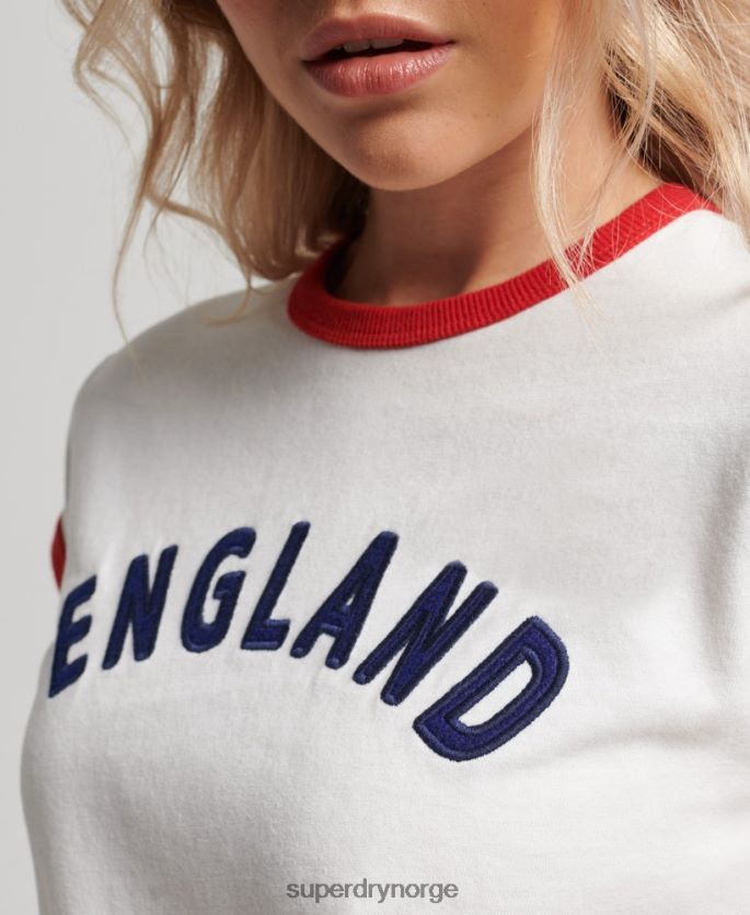 Superdry x Ringspun hvit klær 86P46D2751 fotball england cap t-skjorte kvinner