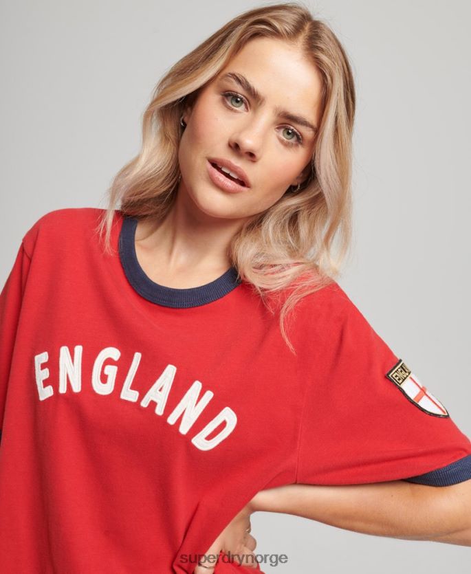 Superdry x Ringspun rød klær 86P46D2797 fotball england t-skjorte kvinner