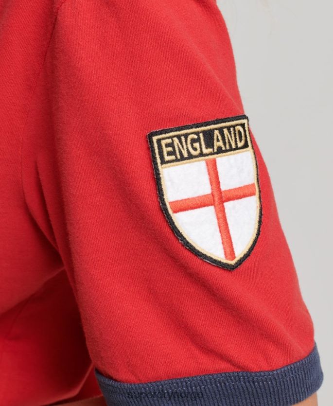 Superdry x Ringspun rød klær 86P46D2797 fotball england t-skjorte kvinner