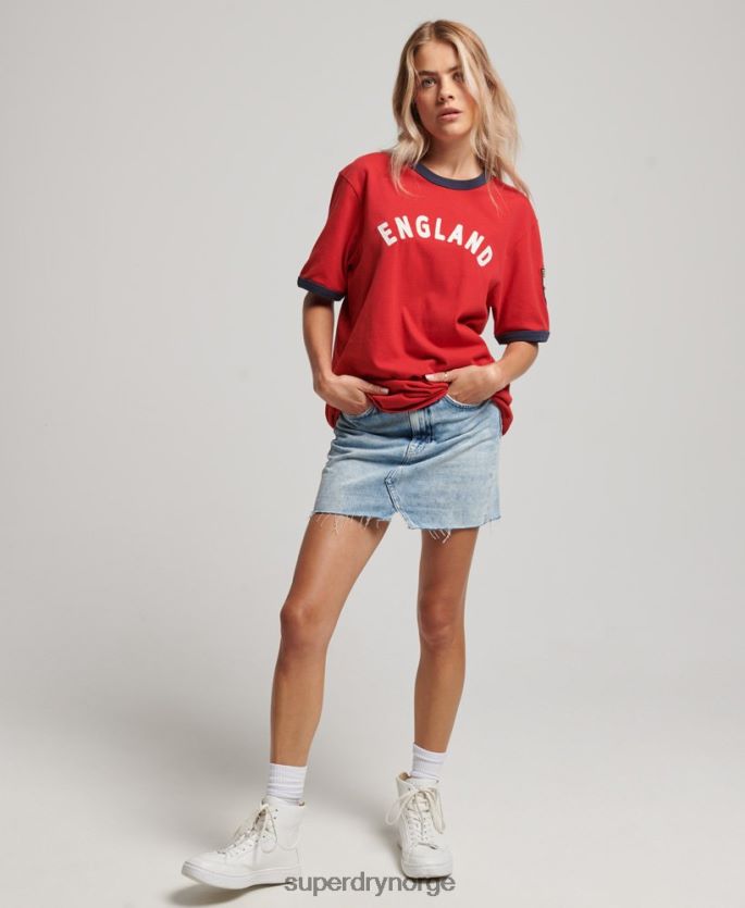 Superdry x Ringspun rød klær 86P46D2797 fotball england t-skjorte kvinner