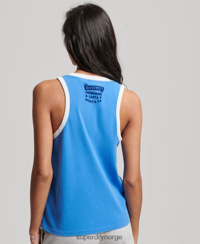 Superdry blå klær 86P46D2174 vintage rull med det vest kvinner
