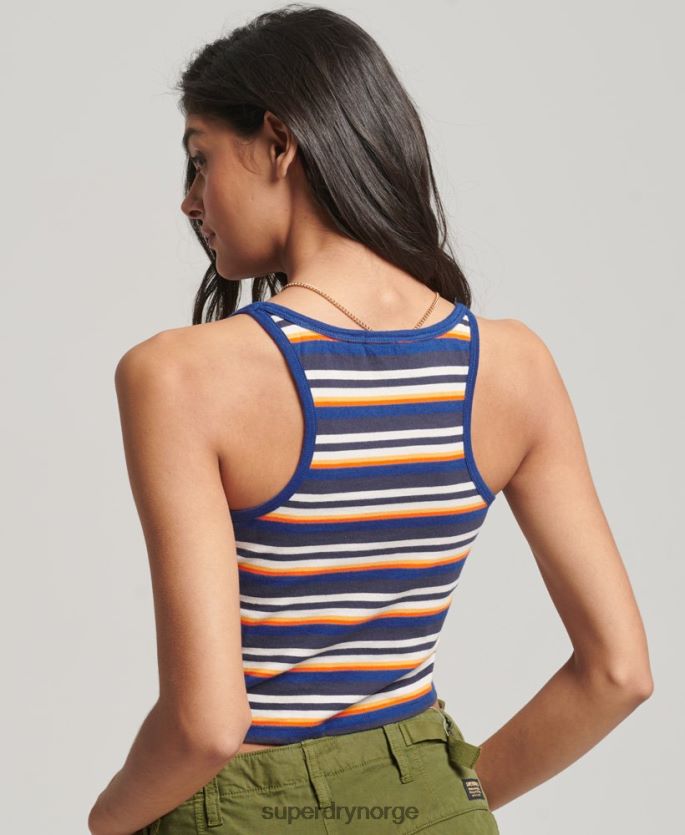 Superdry blå klær 86P46D2958 vintage stripe surfe tank top kvinner