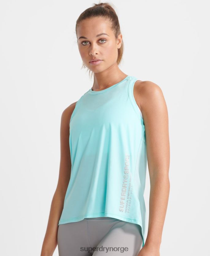 Superdry blå klær 86P46D4211 kjølende løs vesttopp kvinner