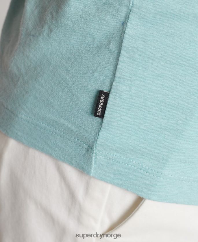 Superdry blå klær 86P46D6744 lommetopp i økologisk bomull kvinner