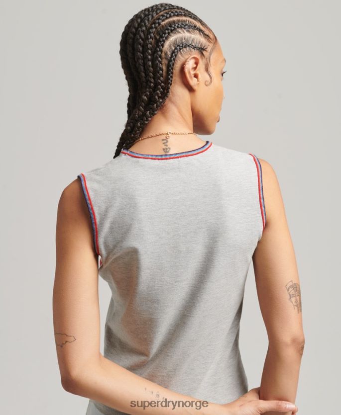 Superdry grå klær 86P46D6527 cali stripe tank topp kvinner
