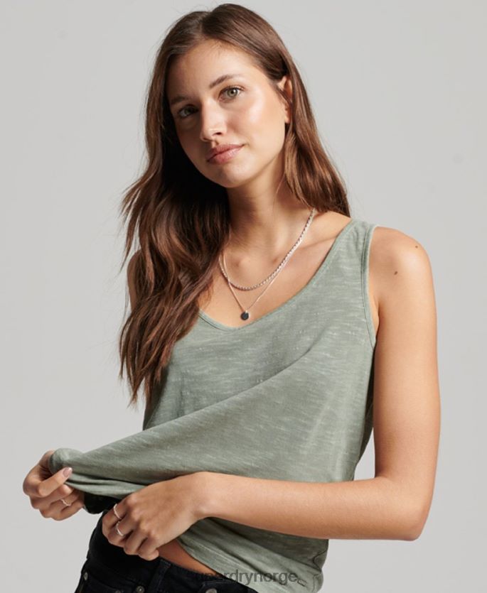 Superdry grønn klær 86P46D2878 studios jersey tank topp kvinner