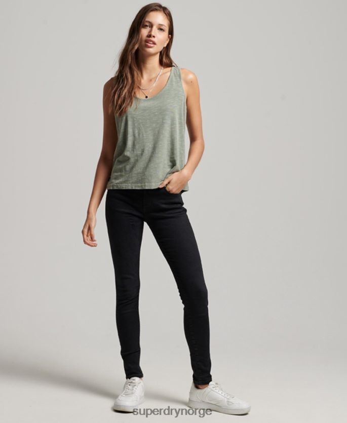 Superdry grønn klær 86P46D2878 studios jersey tank topp kvinner