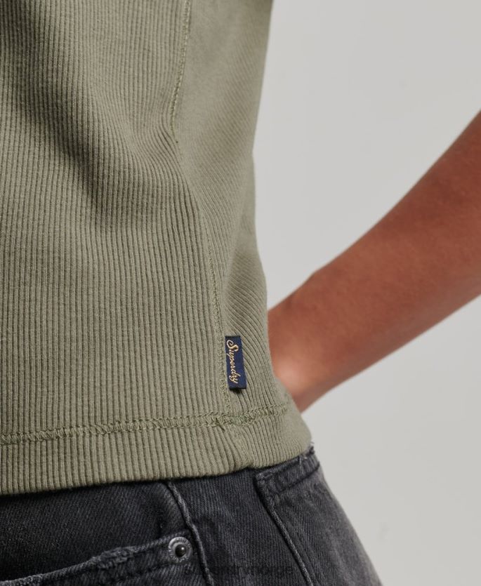 Superdry grønn klær 86P46D2909 racer vest topp kvinner