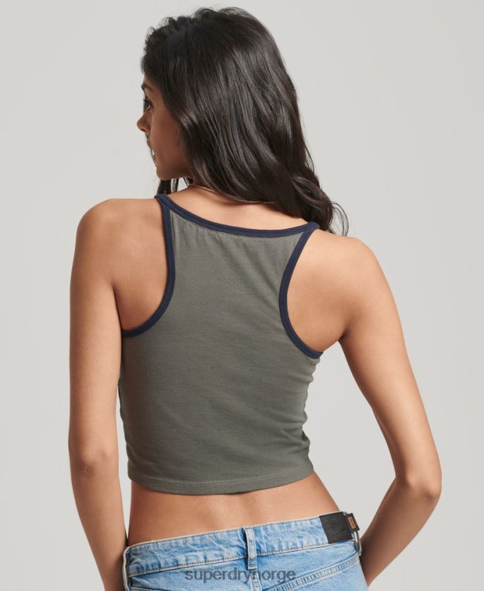 Superdry grønn klær 86P46D2930 vintage stripe surfe tank top kvinner