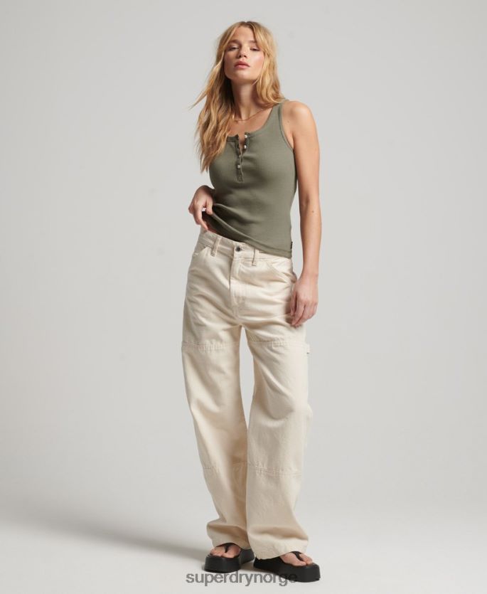 Superdry grønn klær 86P46D3032 button down vest topp kvinner