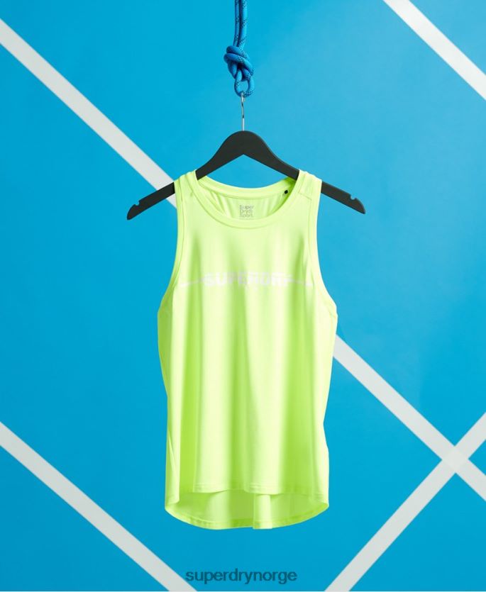 Superdry gul klær 86P46D3082 trening gym vest topper kvinner