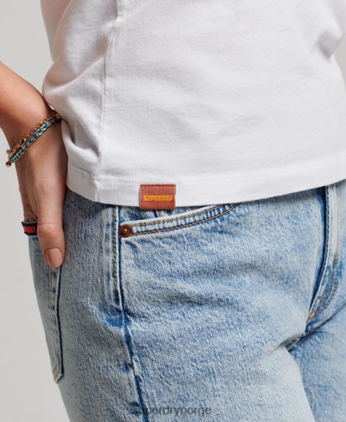 Superdry hvit klær 86P46D2171 vintage cooper klassisk vest topp kvinner