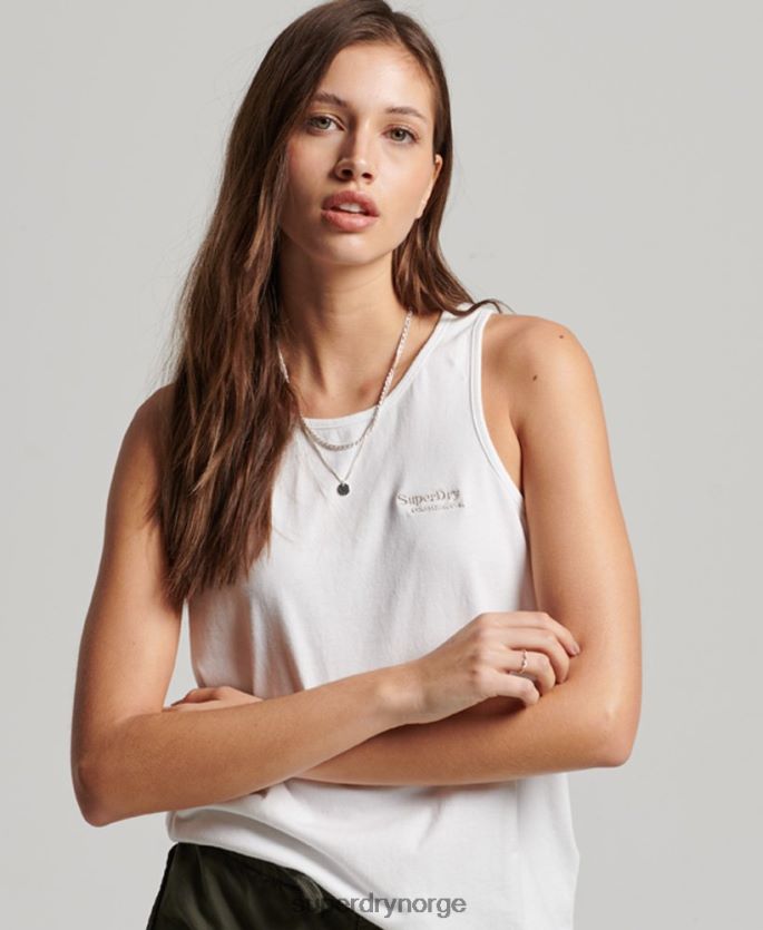Superdry hvit klær 86P46D2883 vintage logo vest kvinner