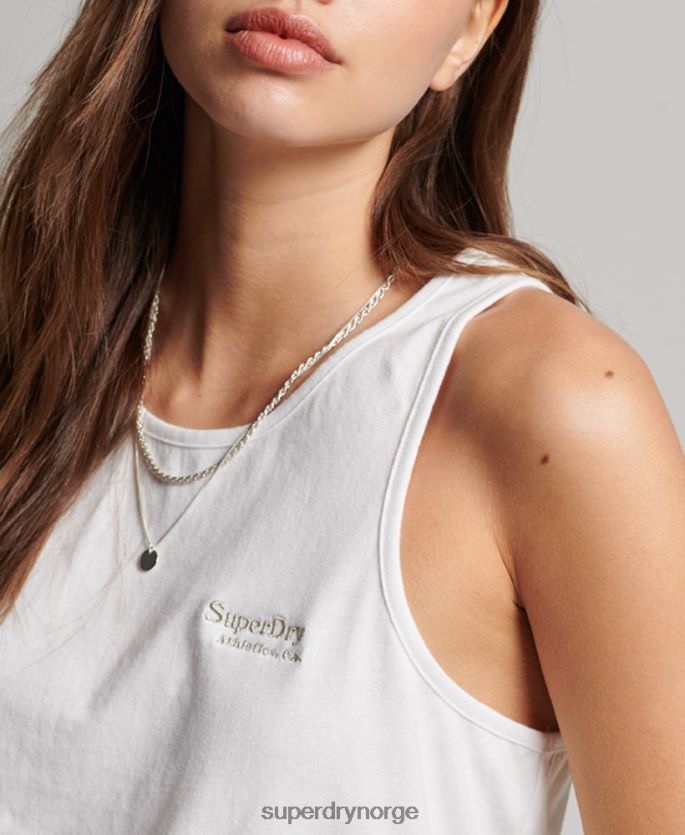 Superdry hvit klær 86P46D2883 vintage logo vest kvinner