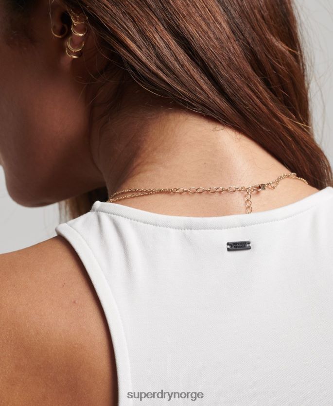 Superdry hvit klær 86P46D2902 studios jersey racer tank topp kvinner