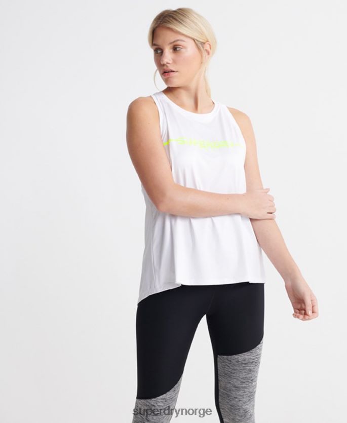 Superdry hvit klær 86P46D3089 trening gym vest topper kvinner
