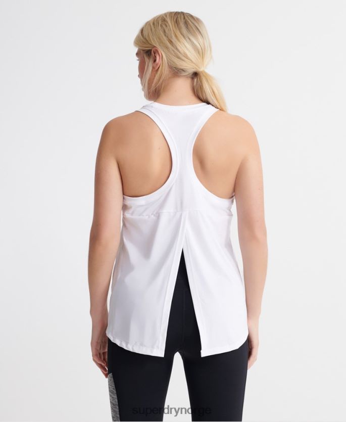 Superdry hvit klær 86P46D3089 trening gym vest topper kvinner