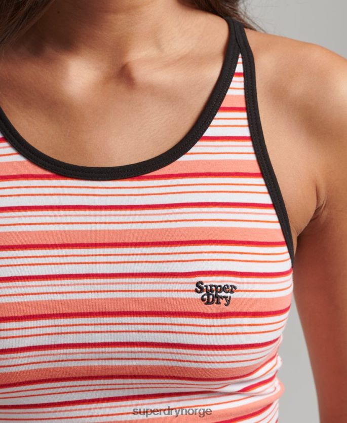 Superdry korall klær 86P46D2957 vintage cali stripe vest kvinner