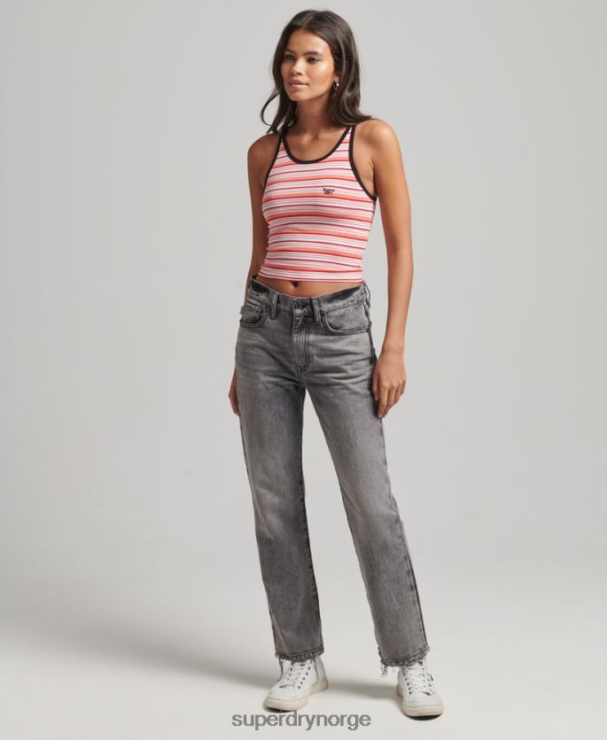 Superdry korall klær 86P46D2957 vintage cali stripe vest kvinner
