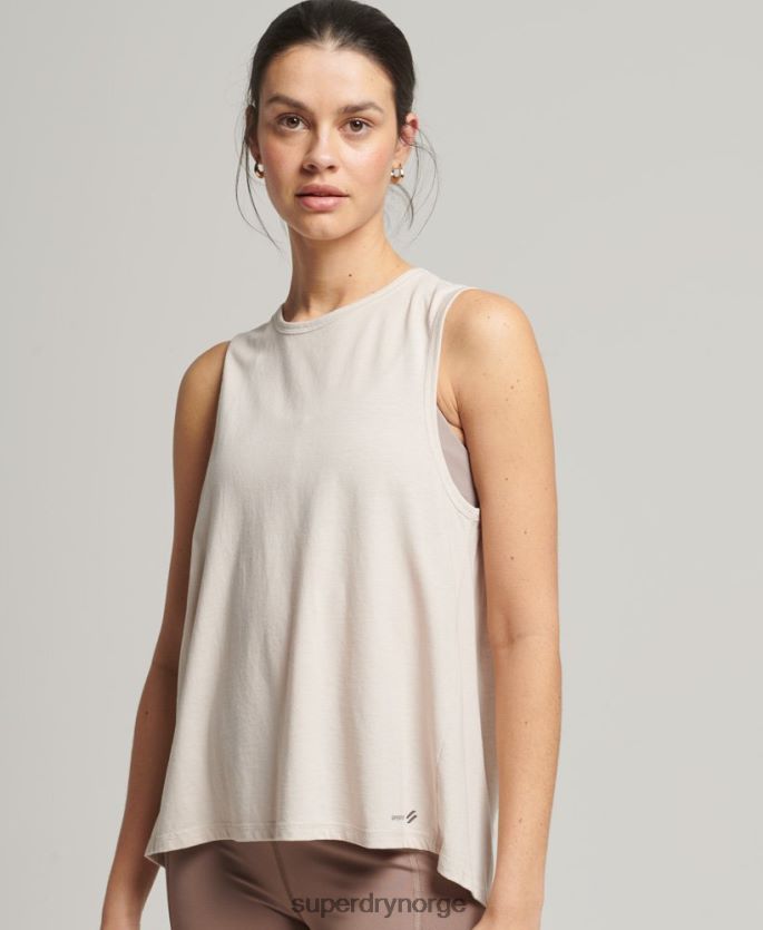 Superdry krem klær 86P46D6313 flex løs åpen baktank kvinner