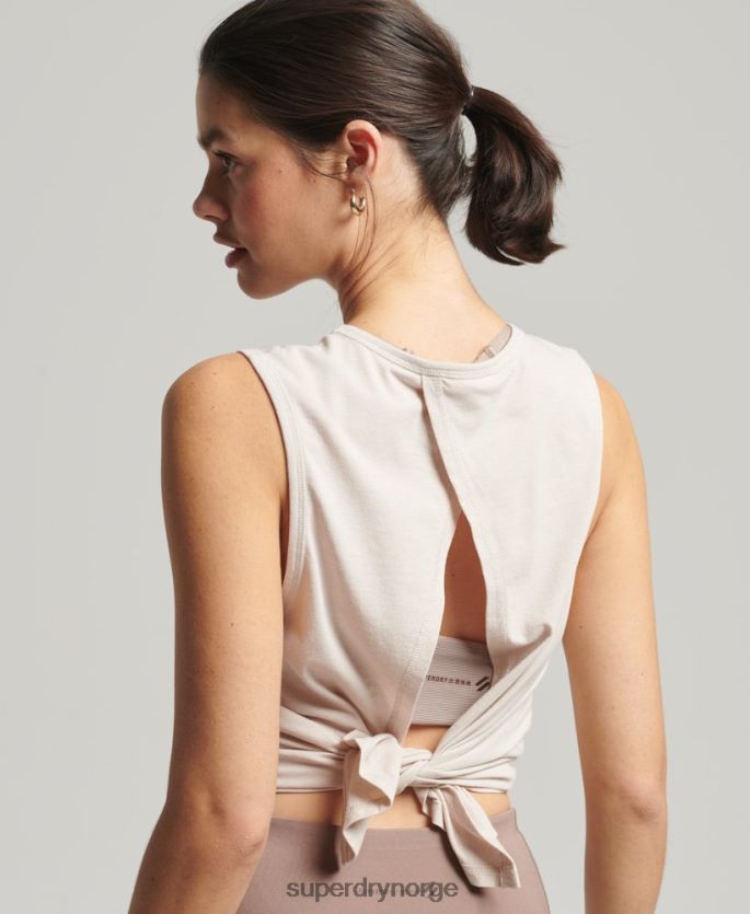 Superdry krem klær 86P46D6313 flex løs åpen baktank kvinner