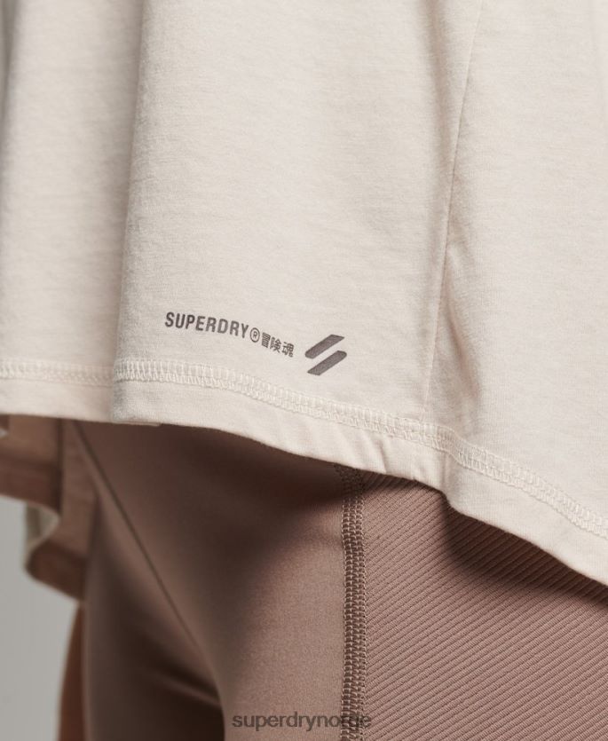 Superdry krem klær 86P46D6313 flex løs åpen baktank kvinner