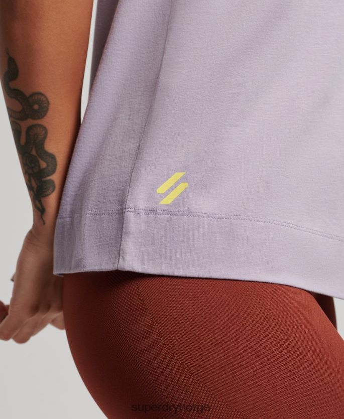 Superdry lilla klær 86P46D2922 organisk bomull tog longline mock neck tank top kvinner